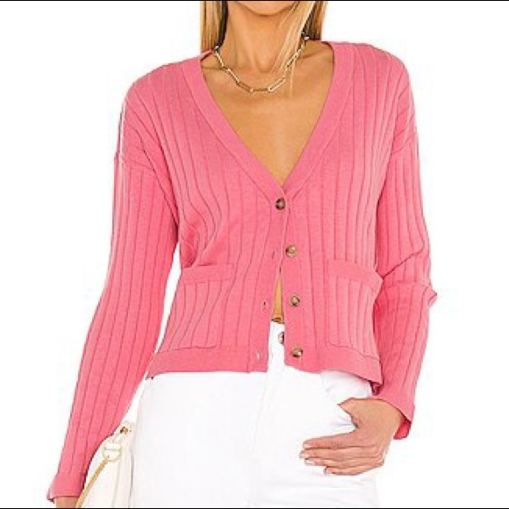 NWT Sanctuary Ribbed Cardigan Buttons Pink Size Small